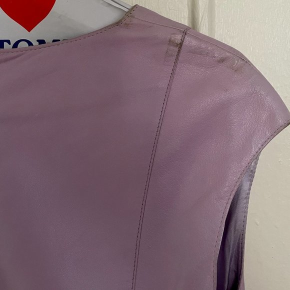 RARE Emilio Pucci Leather Lilac Shift Dress - Picture 8 of 13